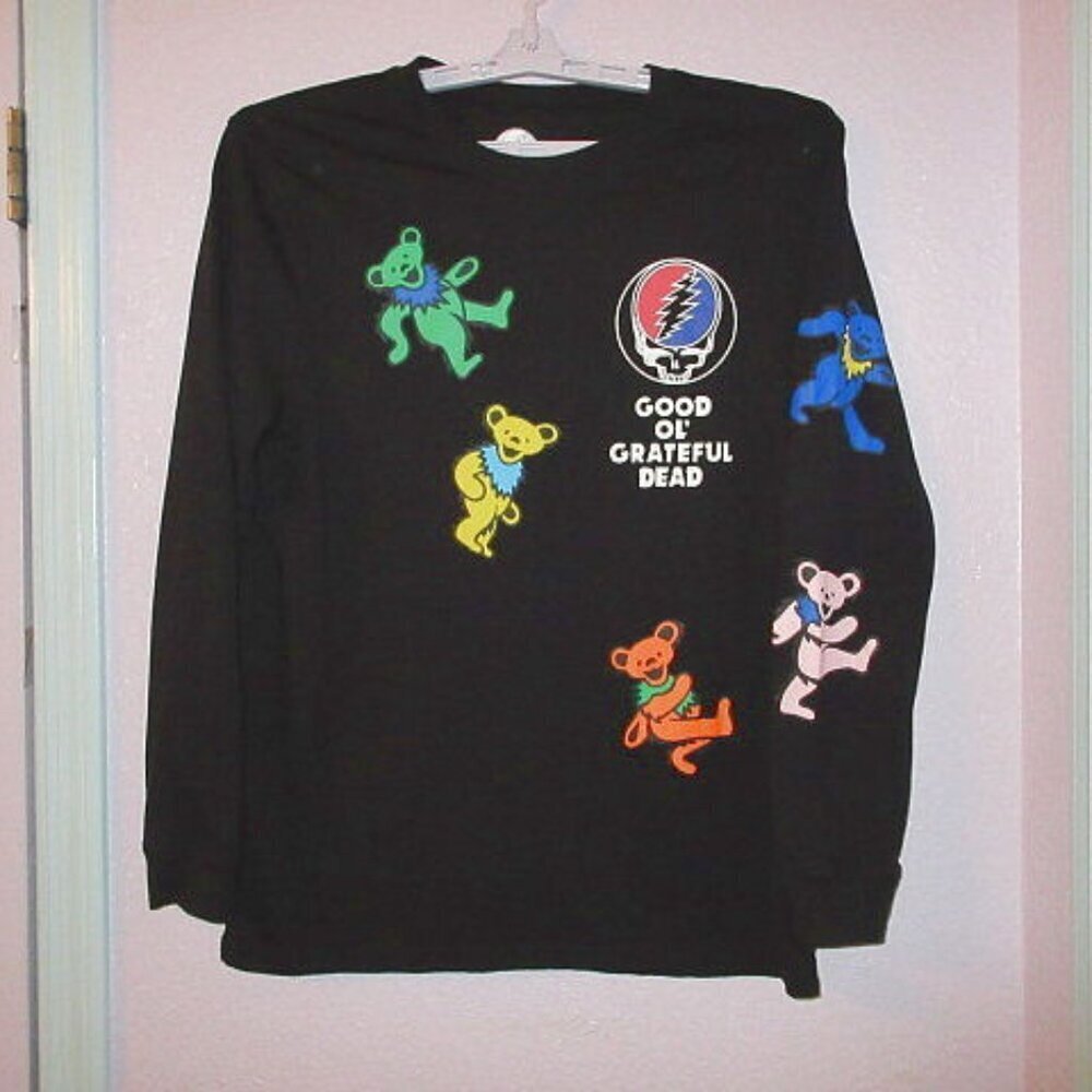 Grateful Dead Trippin Bears T-Shirt Mens L Skull Long Sleeve Groovy Hippie Biker
